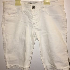 Abercrombie White Bermuda Denim Shorts